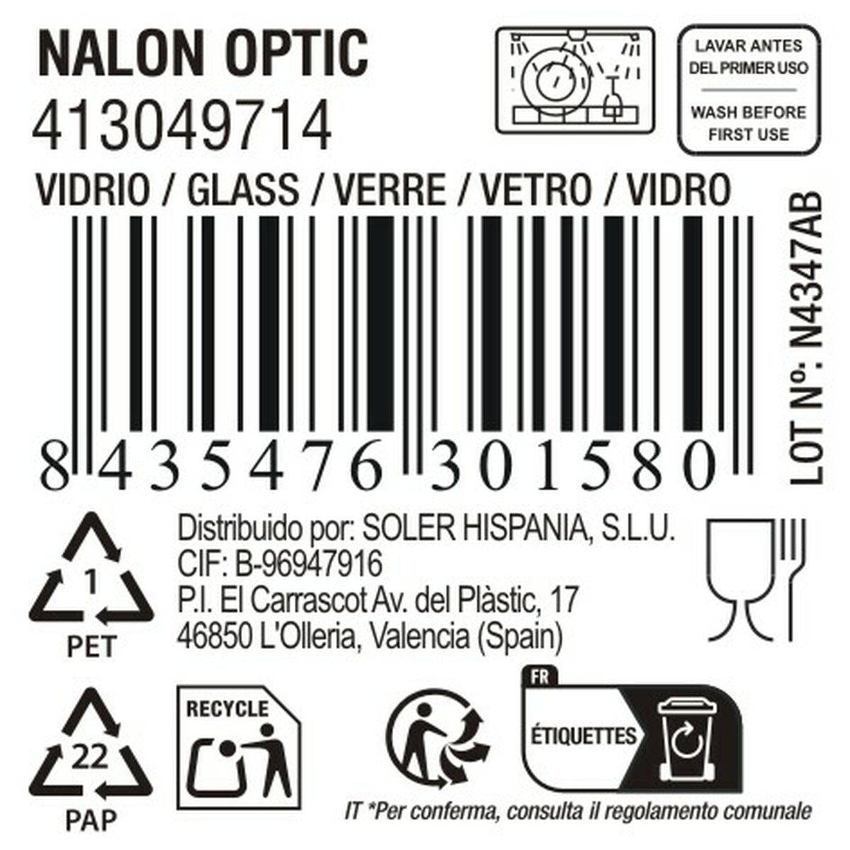 Vaso de agua La Mediterránea Nalon optic (36 Unidades)