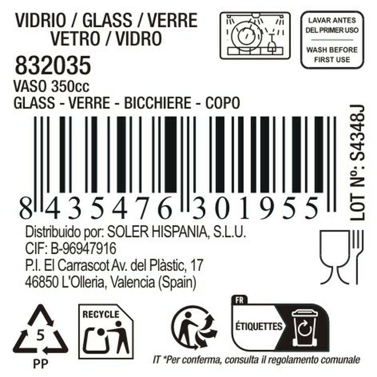 Vaso de agua La Mediterránea Shard (48 Unidades)