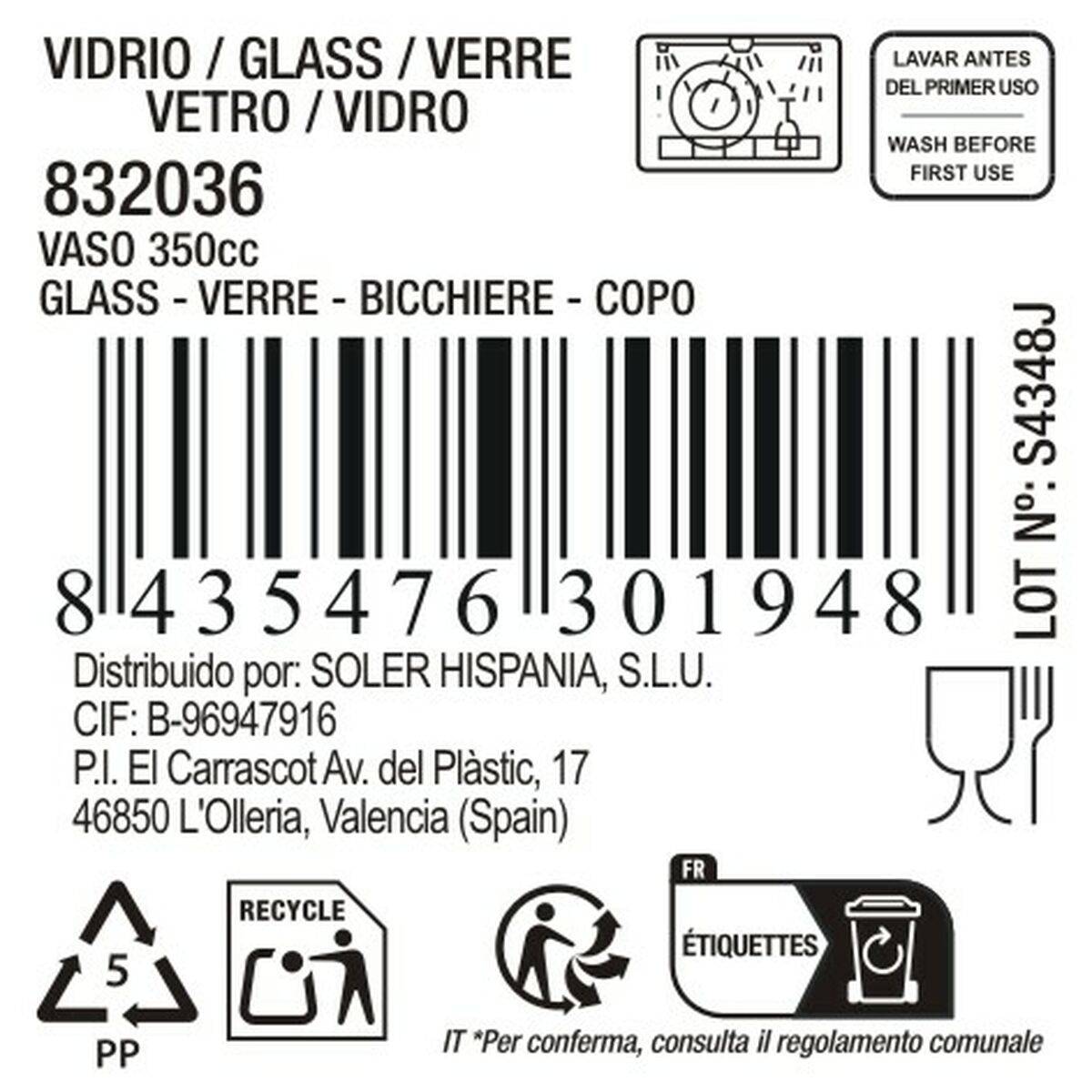 Vaso de agua La Mediterránea Coliseo (48 Unidades)