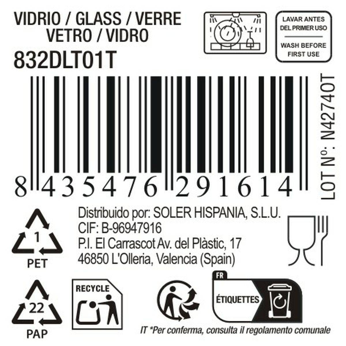 Vaso de agua La Mediterránea Syros (48 Unidades)