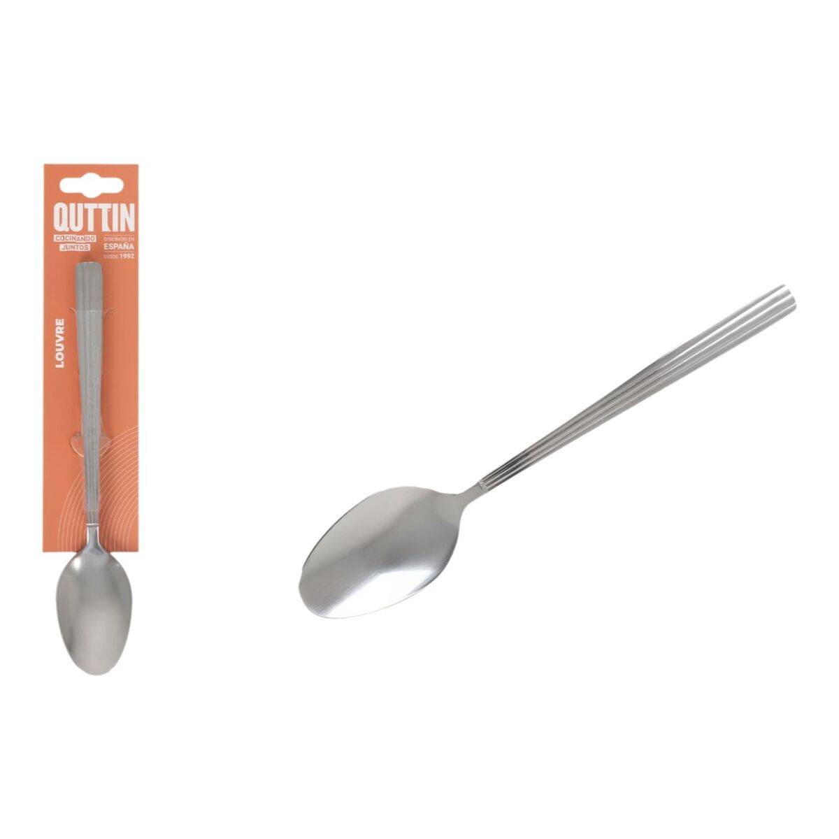 Set de Cucharas Quttin Louvre Plateado 2 mm 20,4 x 3,8 cm 3 Piezas (12 Unidades)
