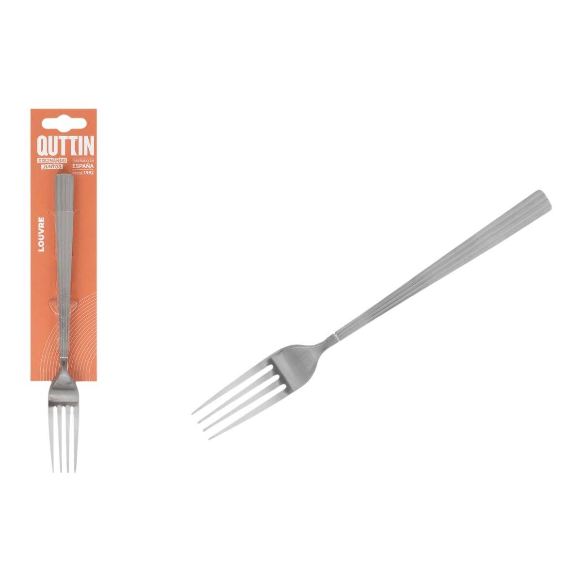 Set de Tenedores Quttin LOUVRE Plateado 2 mm 21 x 2,4 cm 3 Piezas (12 Unidades)