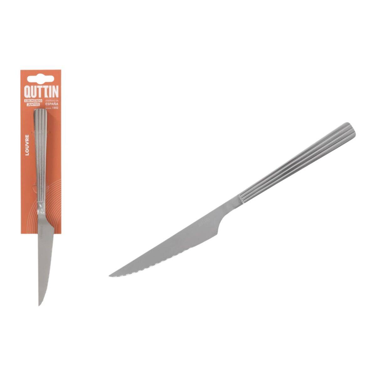 Set de Cuchillos para Carne Quttin LOUVRE Plateado 23,6 x 2 cm 2 Piezas (12 Unidades)