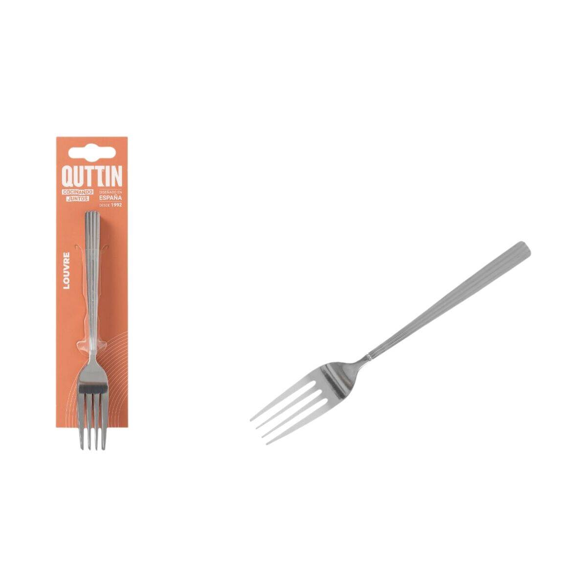 Set de Tenedores para Postre Quttin LOUVRE Plateado 1,5 mm 14,8 x 3,2 cm 6 Piezas (12 Unidades)