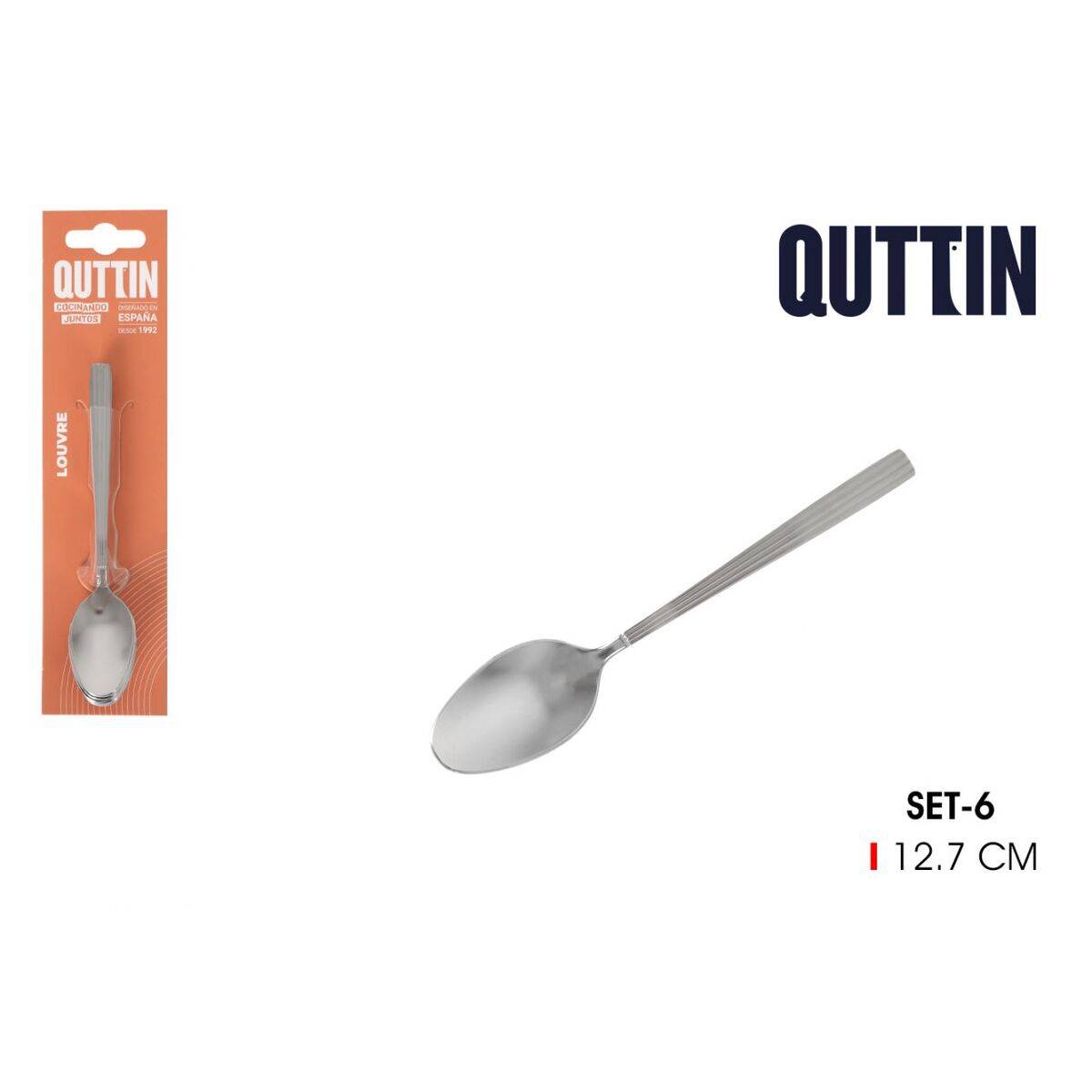 Cucharilla de Té Quttin LOUVRE Plateado 6 Piezas 12 Unidades