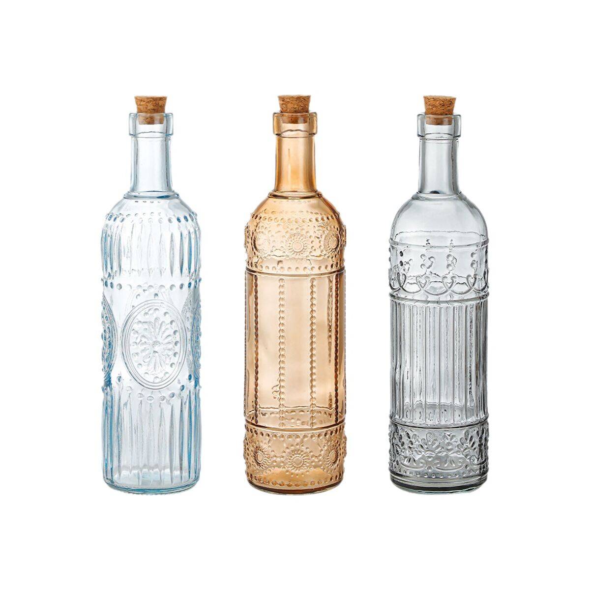 Botella de Cristal La Mediterránea Corcho Vidrio 1 L (12 Unidades)