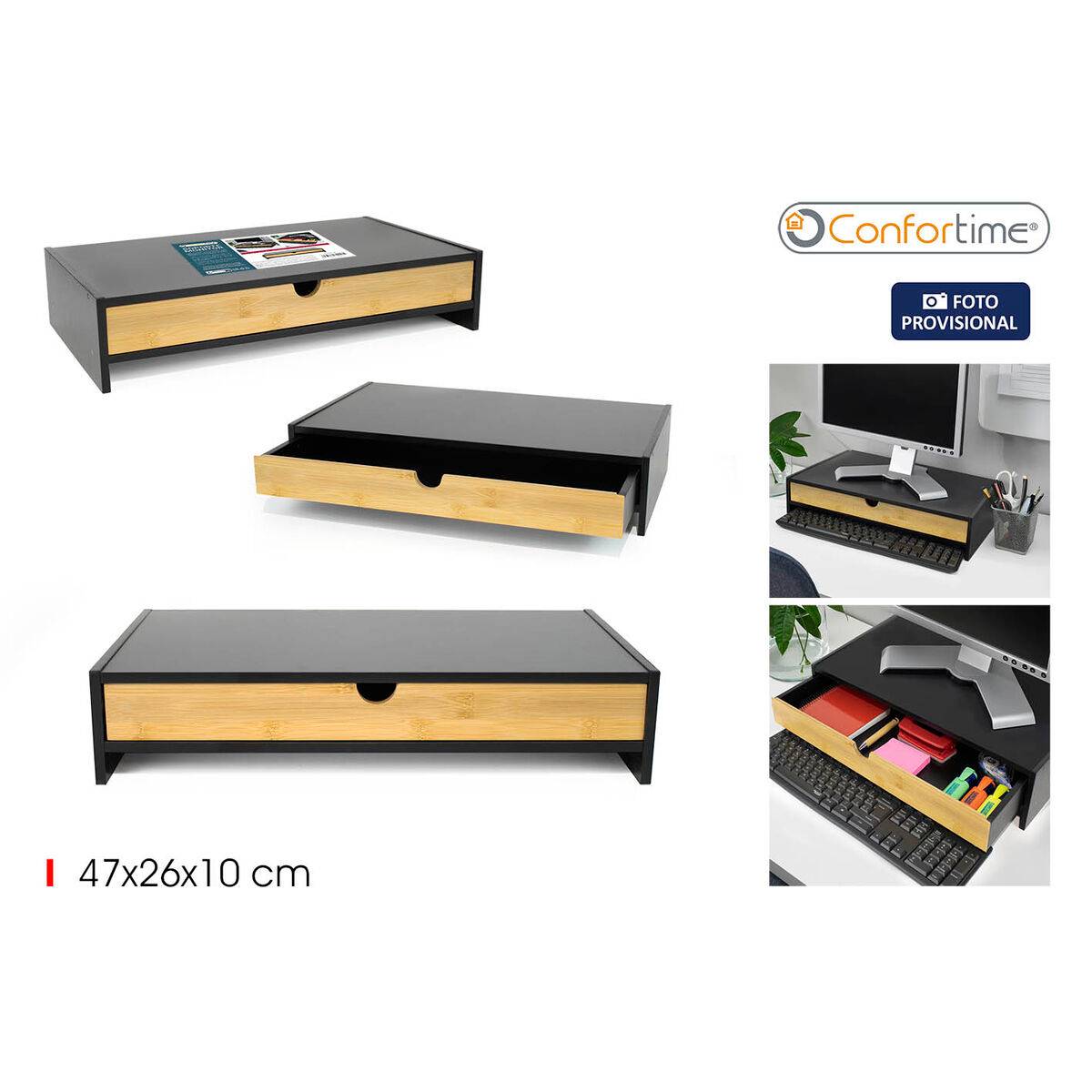 Soporte de Mesa para Pantalla Confortime 47 x 26 x 10 cm Marrón Negro (6 Unidades)