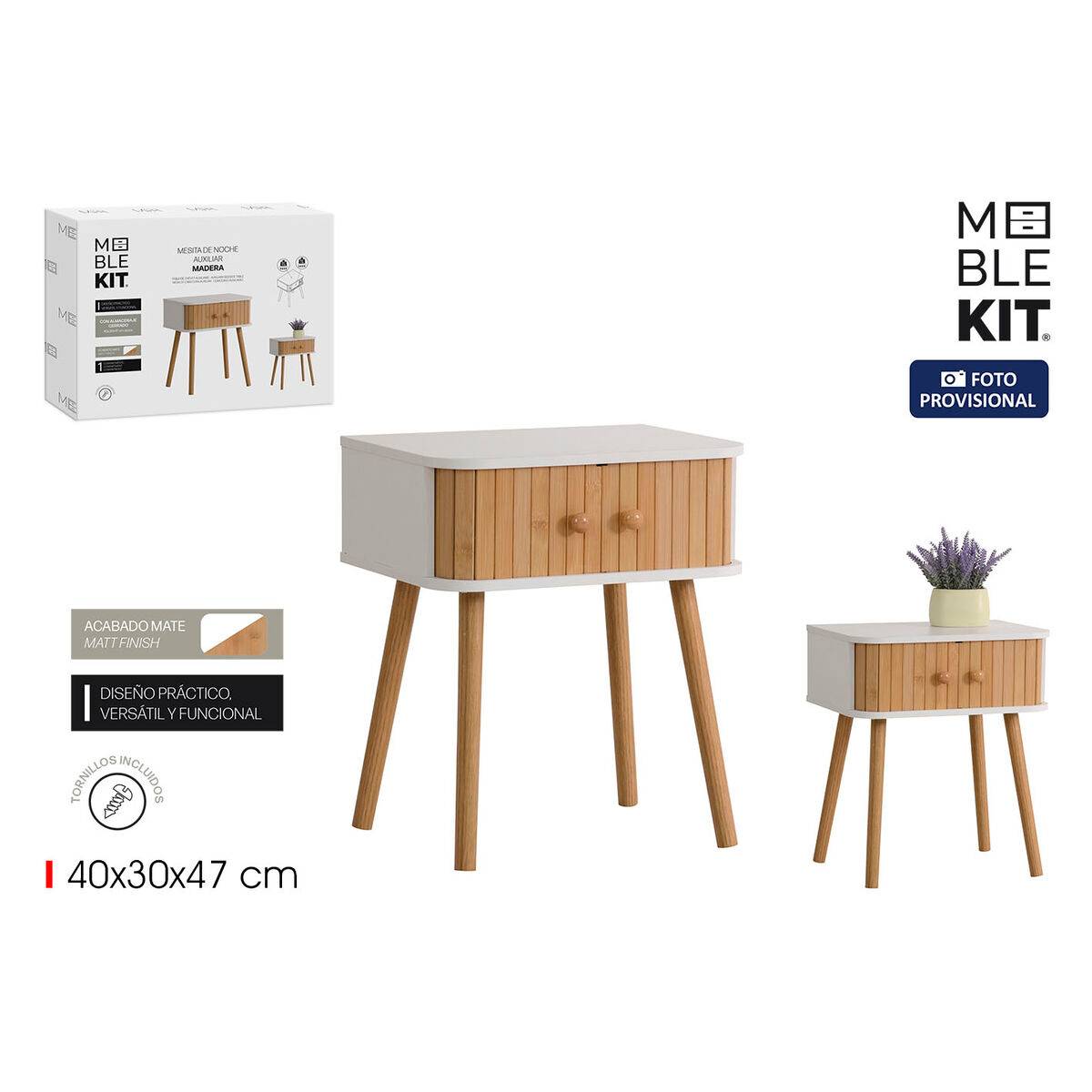 Mesa auxiliar MobleKit 40 x 30 x 47 cm (4 Unidades)