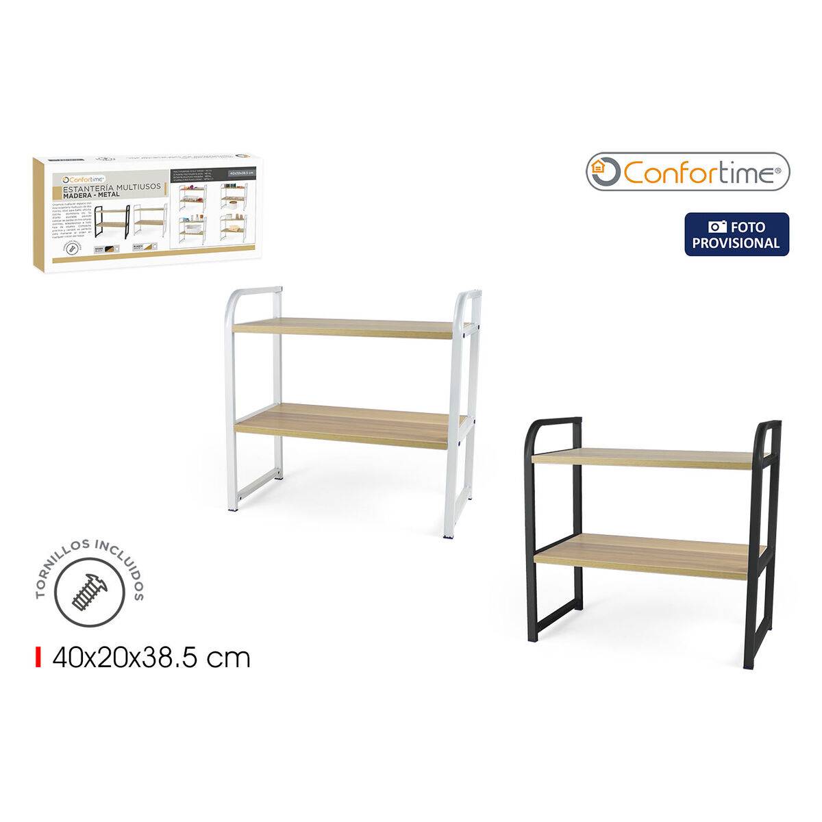 Estantería Confortime Madera Metal 40 x 20 x 38,5 cm (4 Unidades)