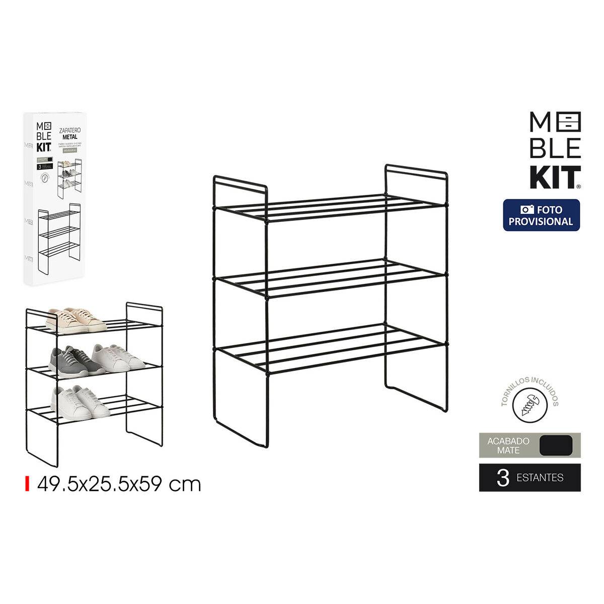 Zapatero MobleKit Metal 49,5 x 25,5 x 59 cm (6 Unidades)