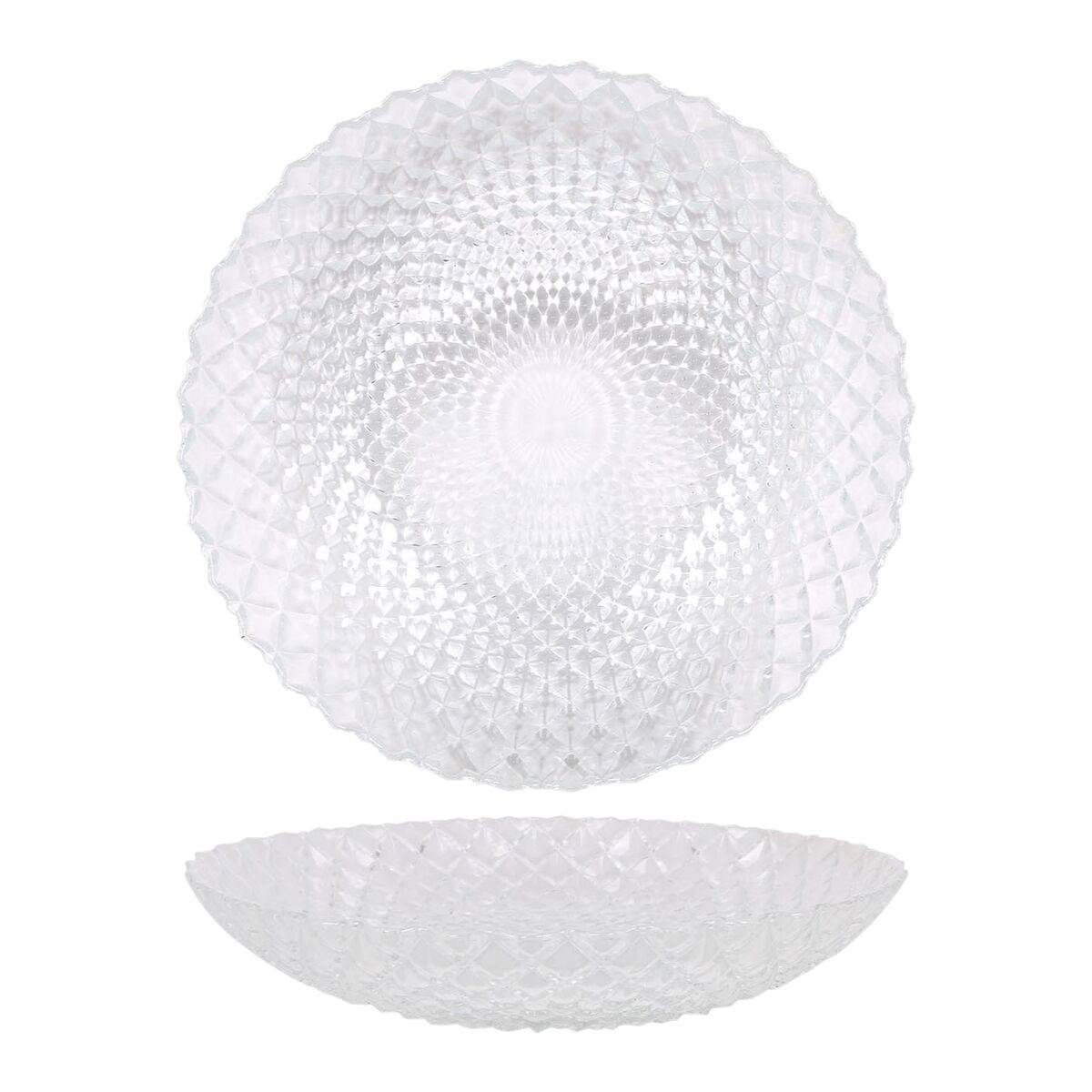 Plato Hondo La Mediterránea Diamond Transparente Vidrio Ø 20 cm (12 Unidades)