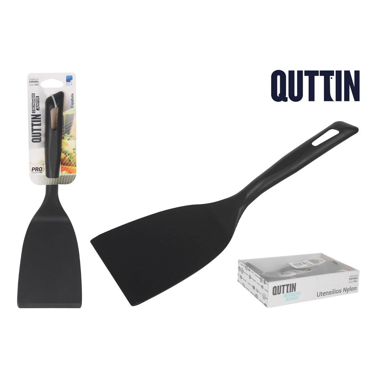 Espátula de Cocina Quttin Negro Nailon 32 x 9,6 x 8,4 cm (18 Unidades)