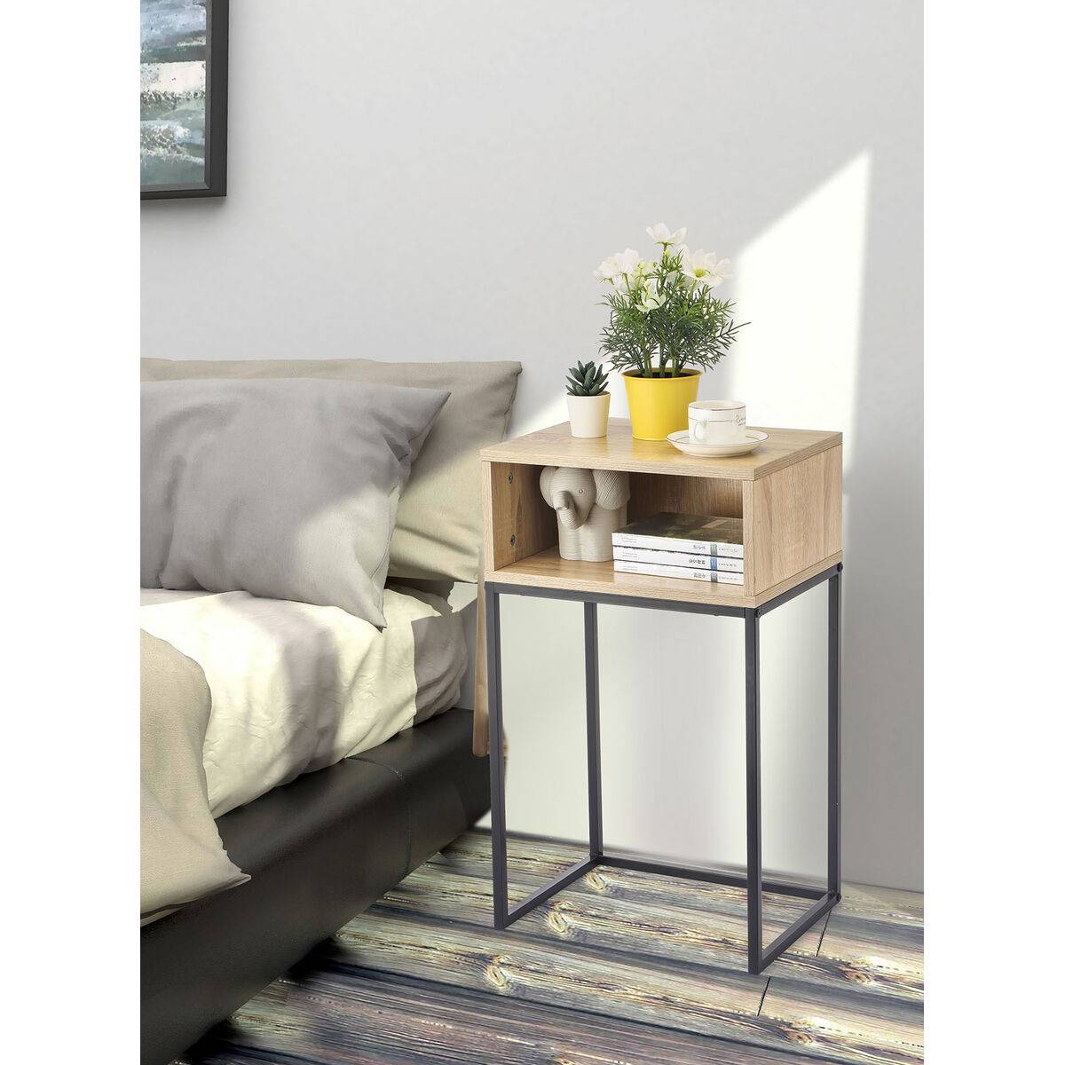 Mesa auxiliar MobleKit Marrón Negro 40 x 30 x 68 cm (3 Unidades)