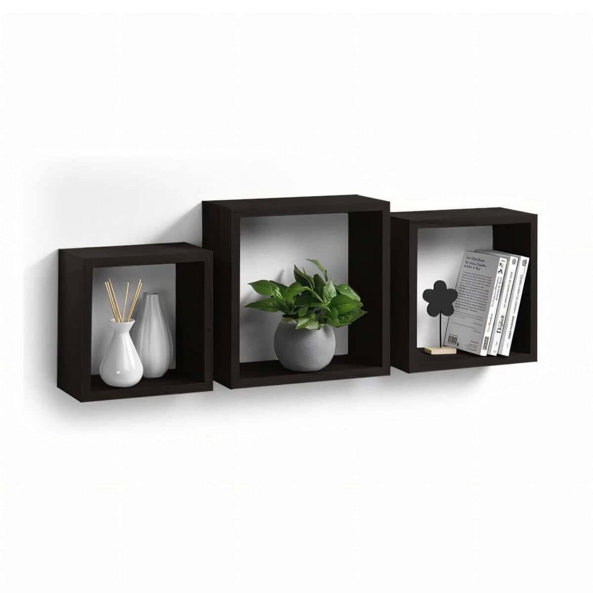 Estantes MobleKit Negro 3 Piezas (4 Unidades)