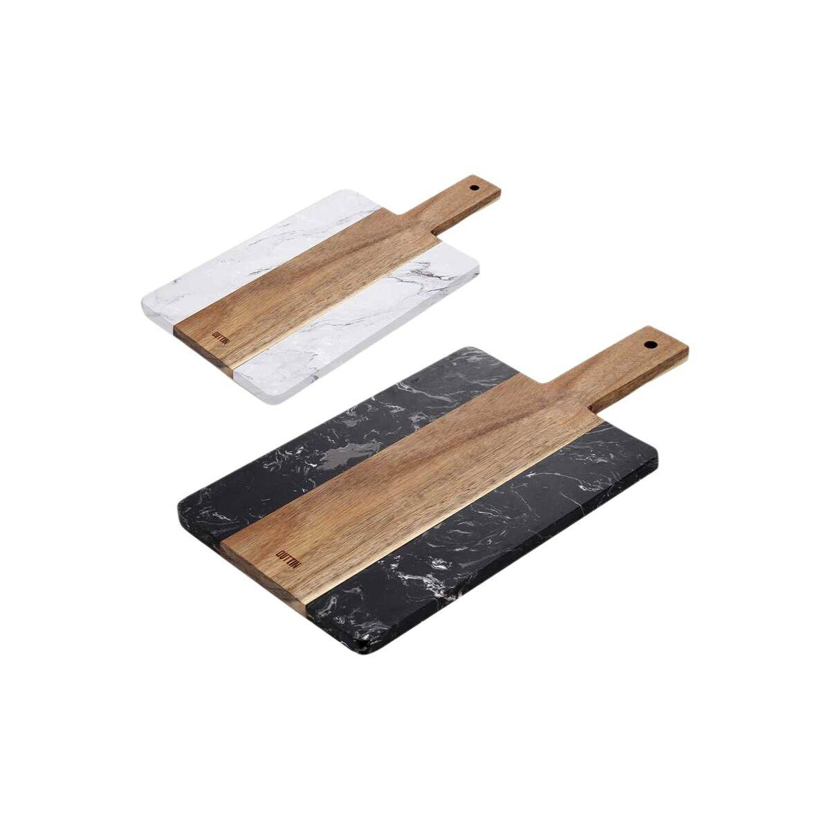 Tabla de cortar Quttin 30 x 14 cm Mármol Madera de acacia (12 Unidades)