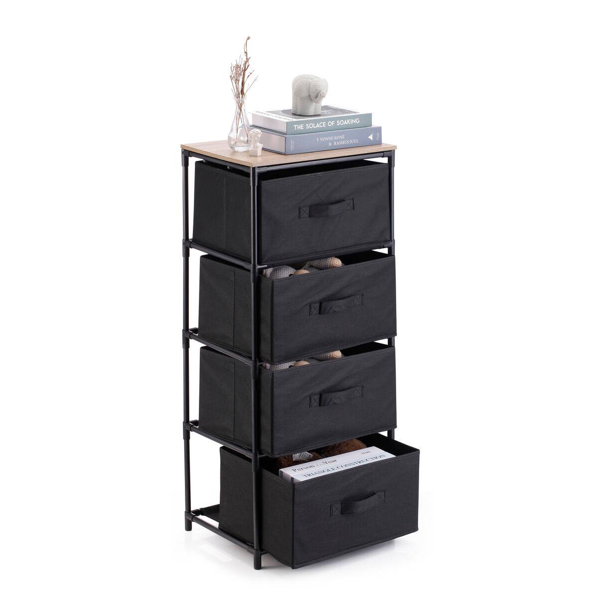 Cajonera Confortime Marrón Negro 40 x 30 x 90 cm (4 Unidades)