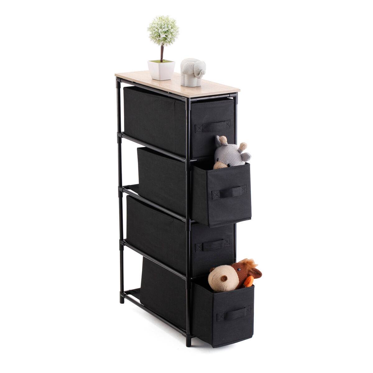 Cajonera Confortime Marrón Negro 47 x 20 x 90 cm (4 Unidades)