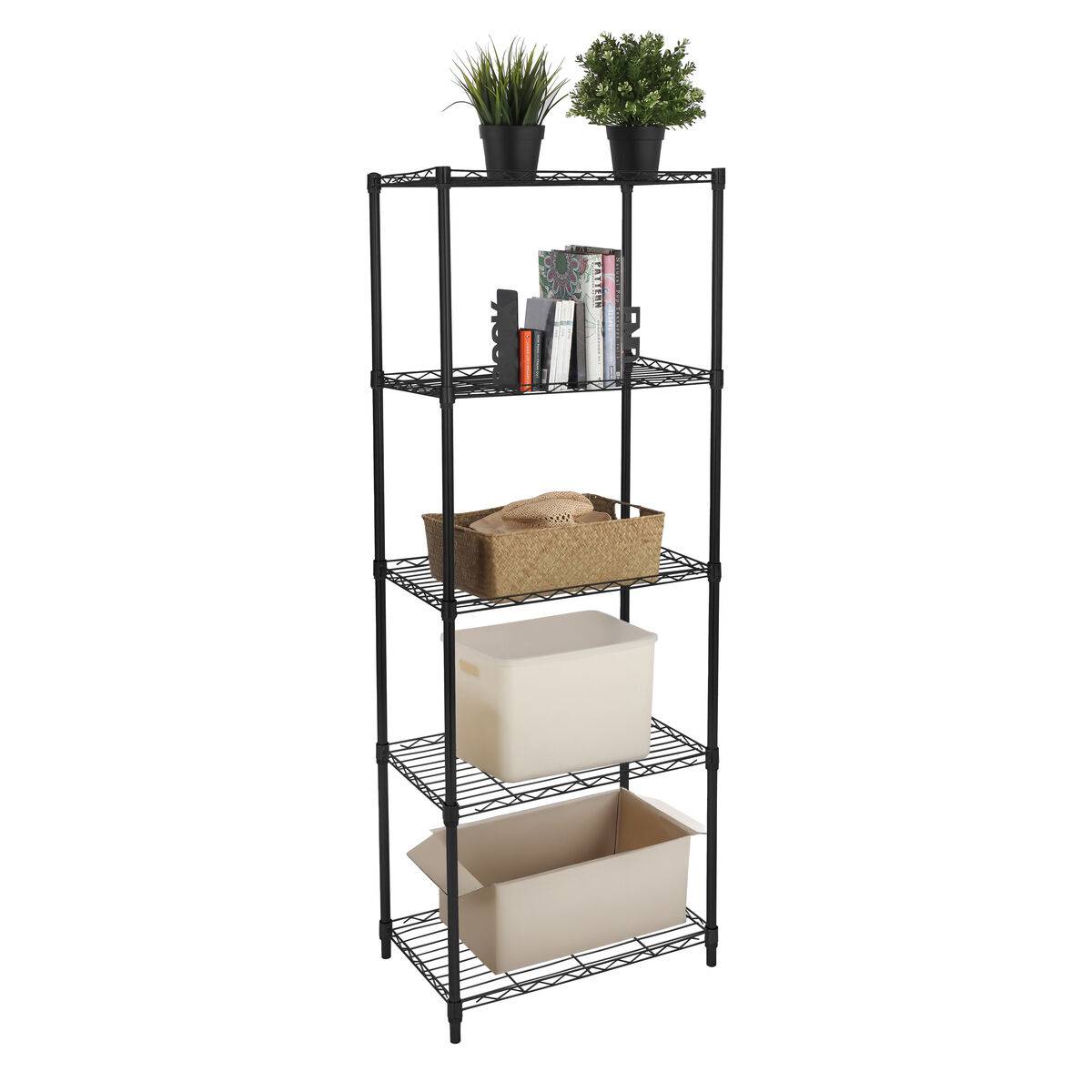 Estantería MobleKit Negro Metal 56 x 35 x 158 cm (2 Unidades)