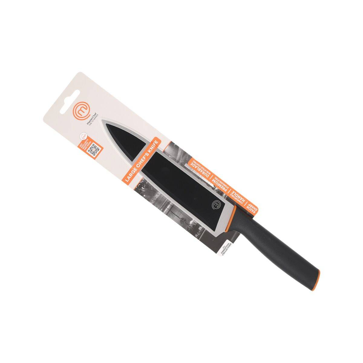 Cuchillo de Cocina MasterChef Negro Plateado Acero Inoxidable 20 cm (12 Unidades)