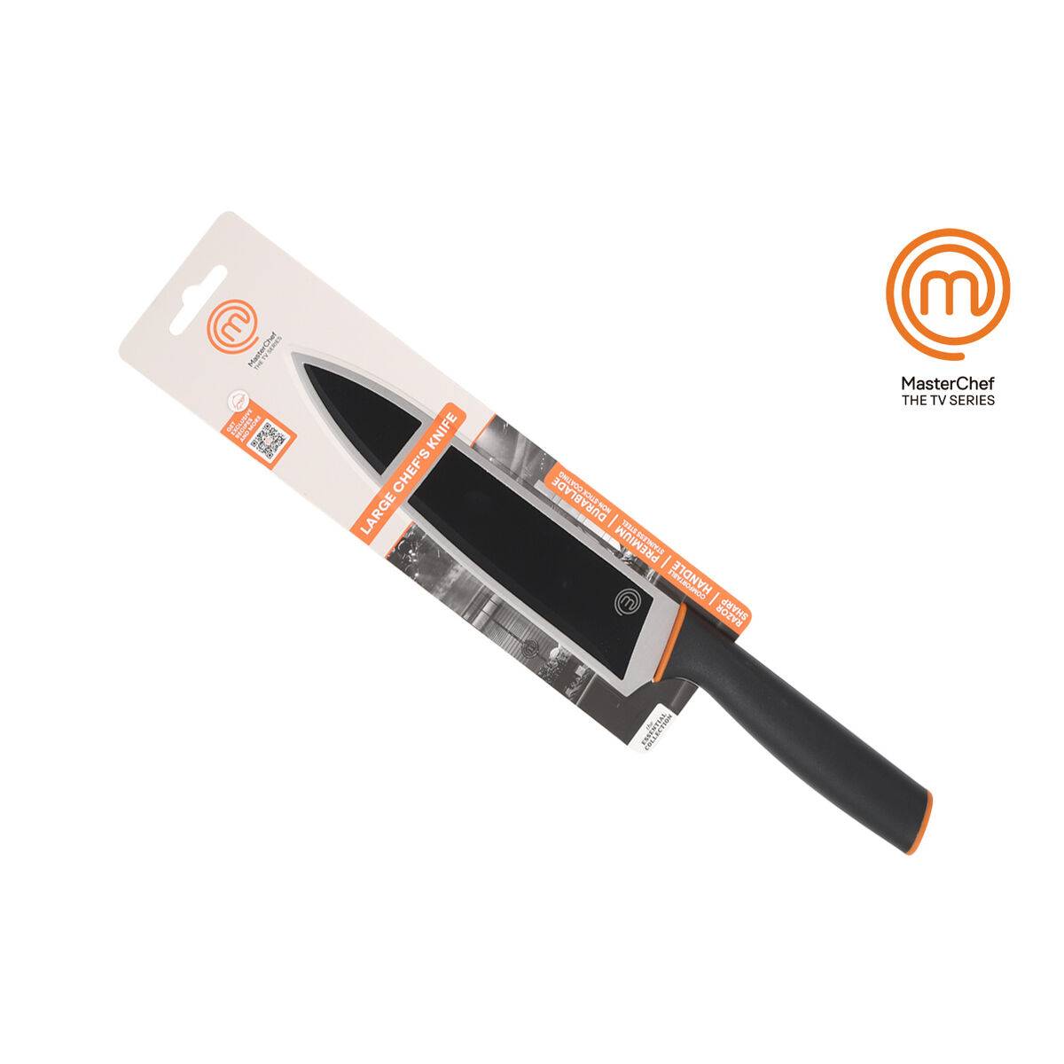 Cuchillo de Cocina MasterChef Negro Plateado Acero Inoxidable 20 cm (12 Unidades)