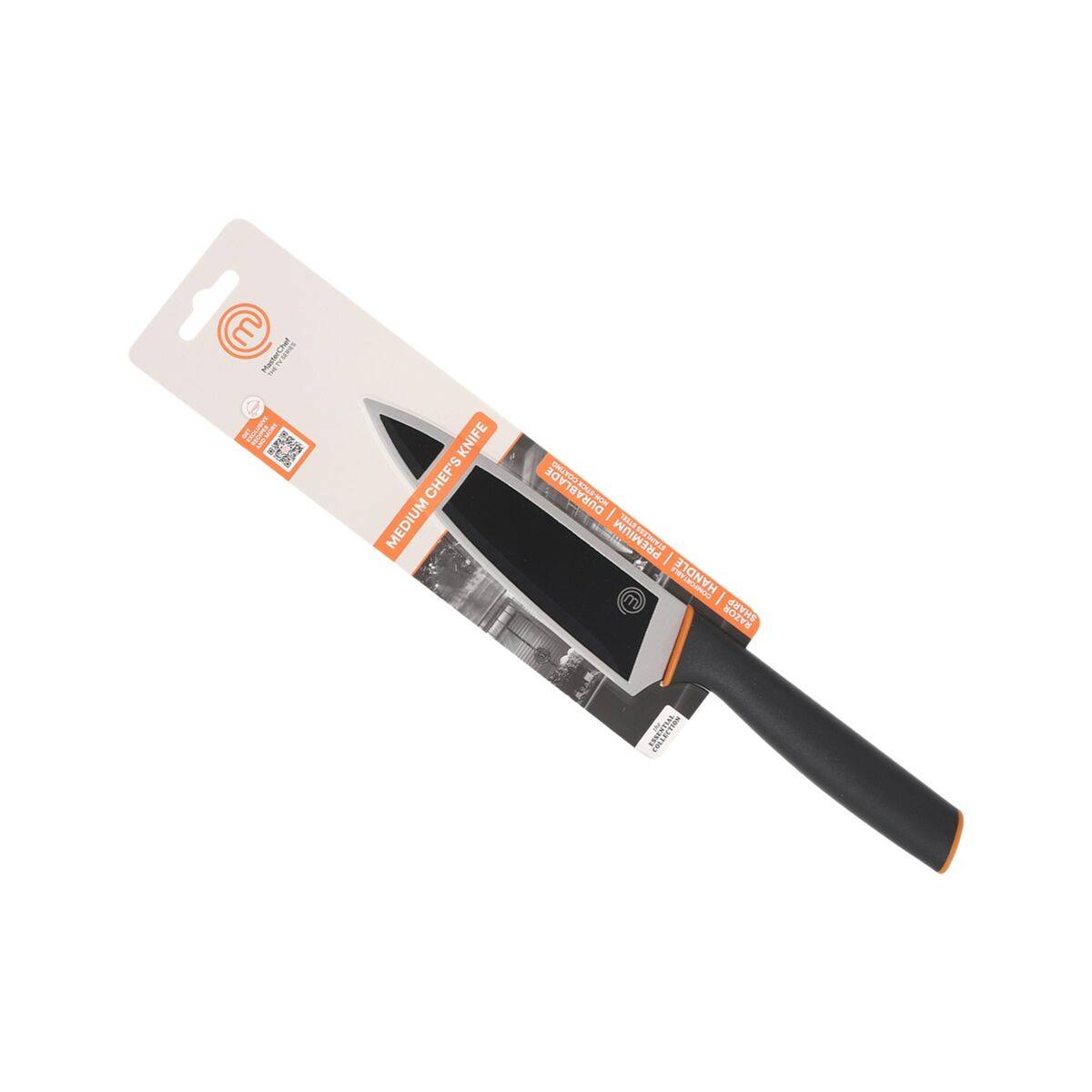 Cuchillo de Cocina MasterChef Negro Plateado Acero Inoxidable 15 cm (12 Unidades)
