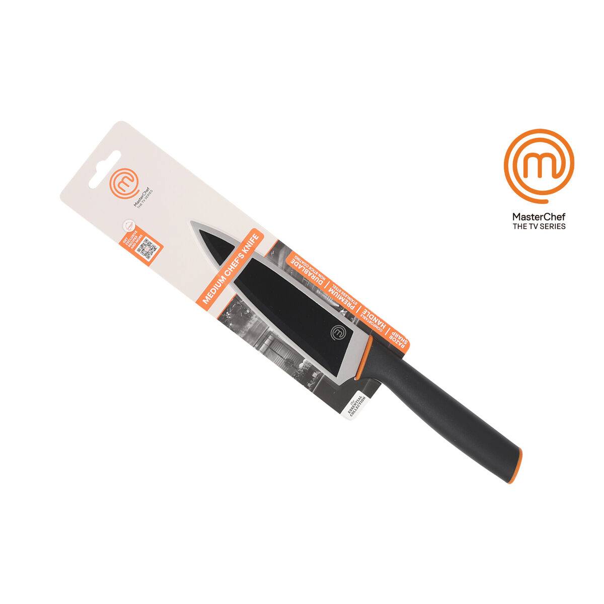 Cuchillo de Cocina MasterChef Negro Plateado Acero Inoxidable 15 cm (12 Unidades)