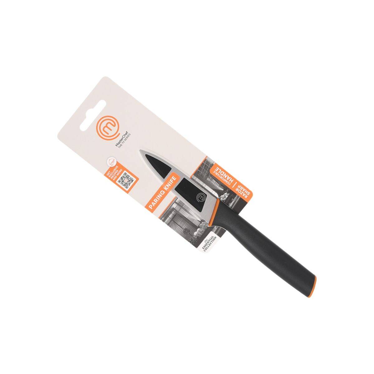 Cuchillo de Cocina MasterChef Negro Plateado Acero Inoxidable 9 cm (12 Unidades)