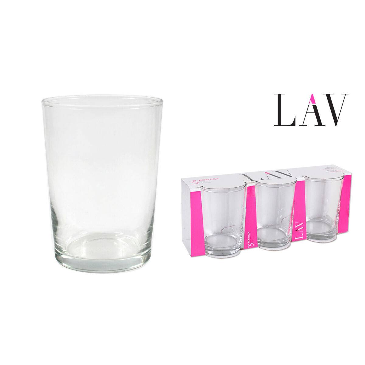 Set de Vasos LAV 520 ml Transparente Vidrio (12 Unidades)