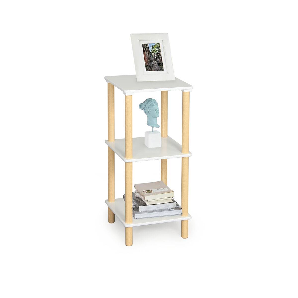 Estantería MobleKit Blanco Marrón Madera 35 x 35 x 75 cm (2 Unidades)
