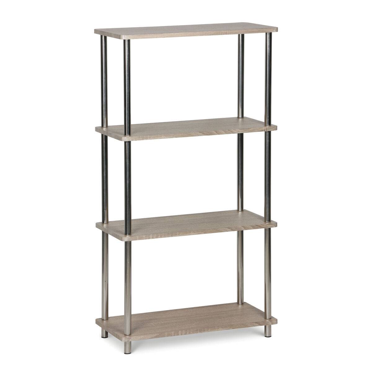 Estantería MobleKit Marrón Plateado Madera Acero 60 x 29,5 x 112 cm (2 Unidades)