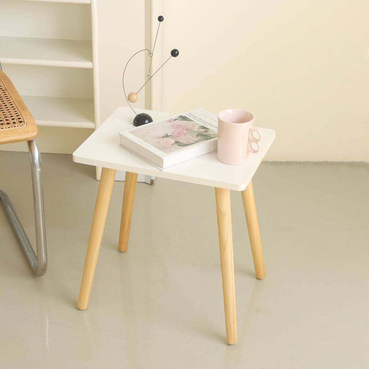 Mesa auxiliar MobleKit Blanco Marrón 40 x 40 x 40 cm (2 Unidades)