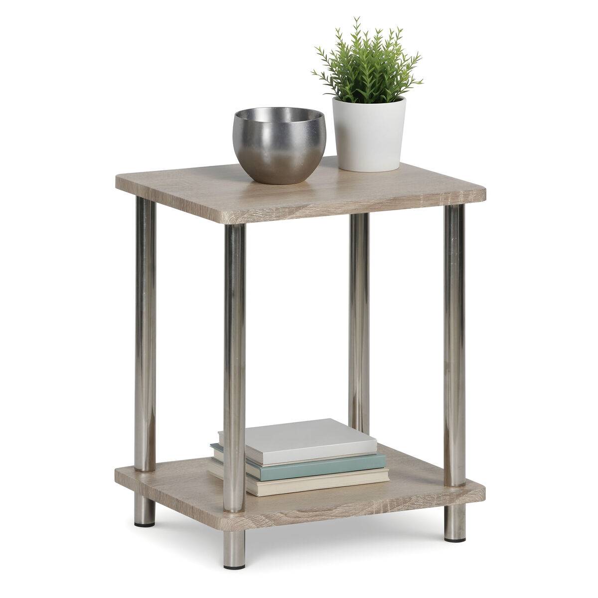 Mesa auxiliar MobleKit Marrón Plateado 34 x 29,5 x 41 cm (4 Unidades)