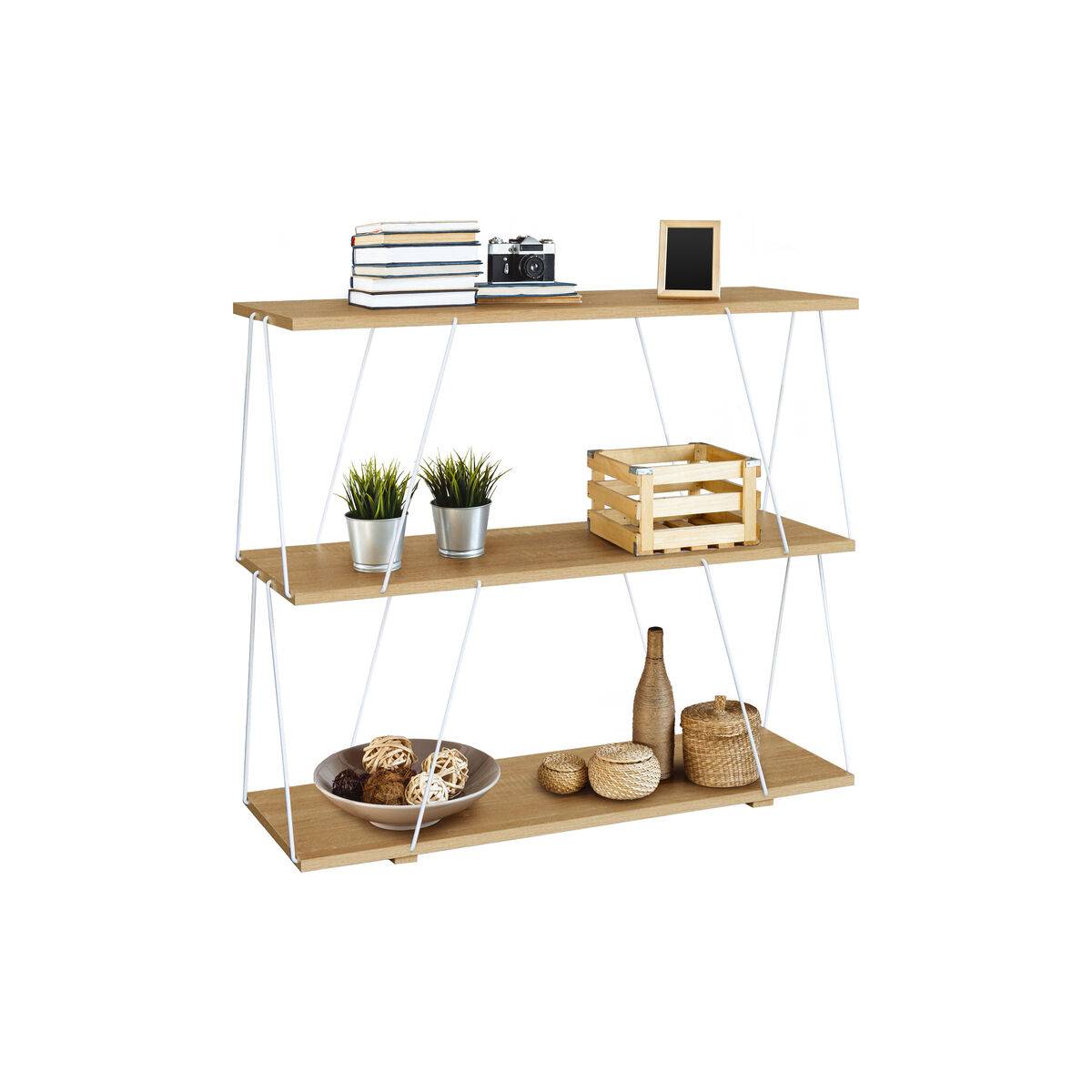 Estantería MobleKit Blanco Marrón Madera Metal 80 x 30 x 71,2 cm (2 Unidades)