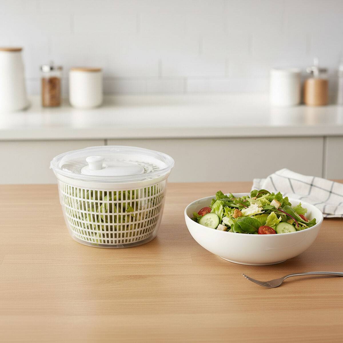 Centrifugadora para Ensalada Dem Blanco Transparente 5 L Polipropileno (12 Unidades)