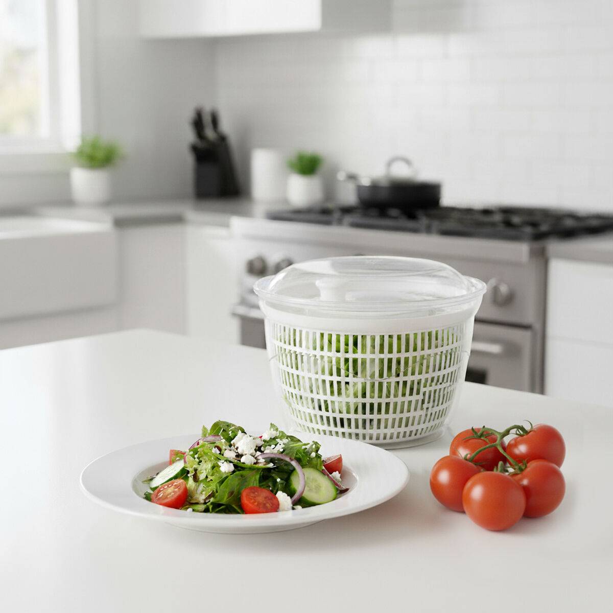 Centrifugadora para Ensalada Dem Blanco Transparente 5 L Polipropileno (12 Unidades)