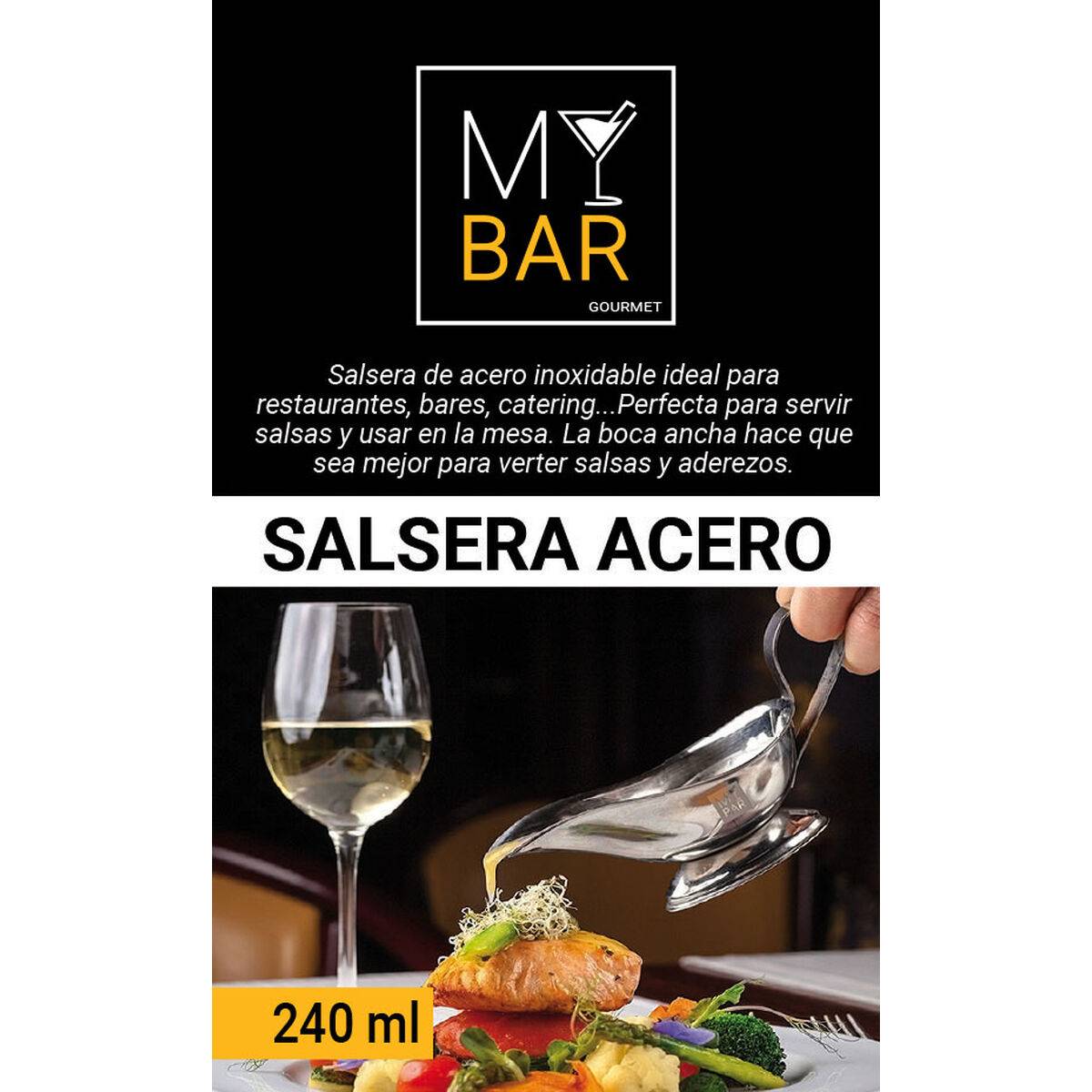 Salsera My Bar Acero 240 ml Plateado (12 Unidades)