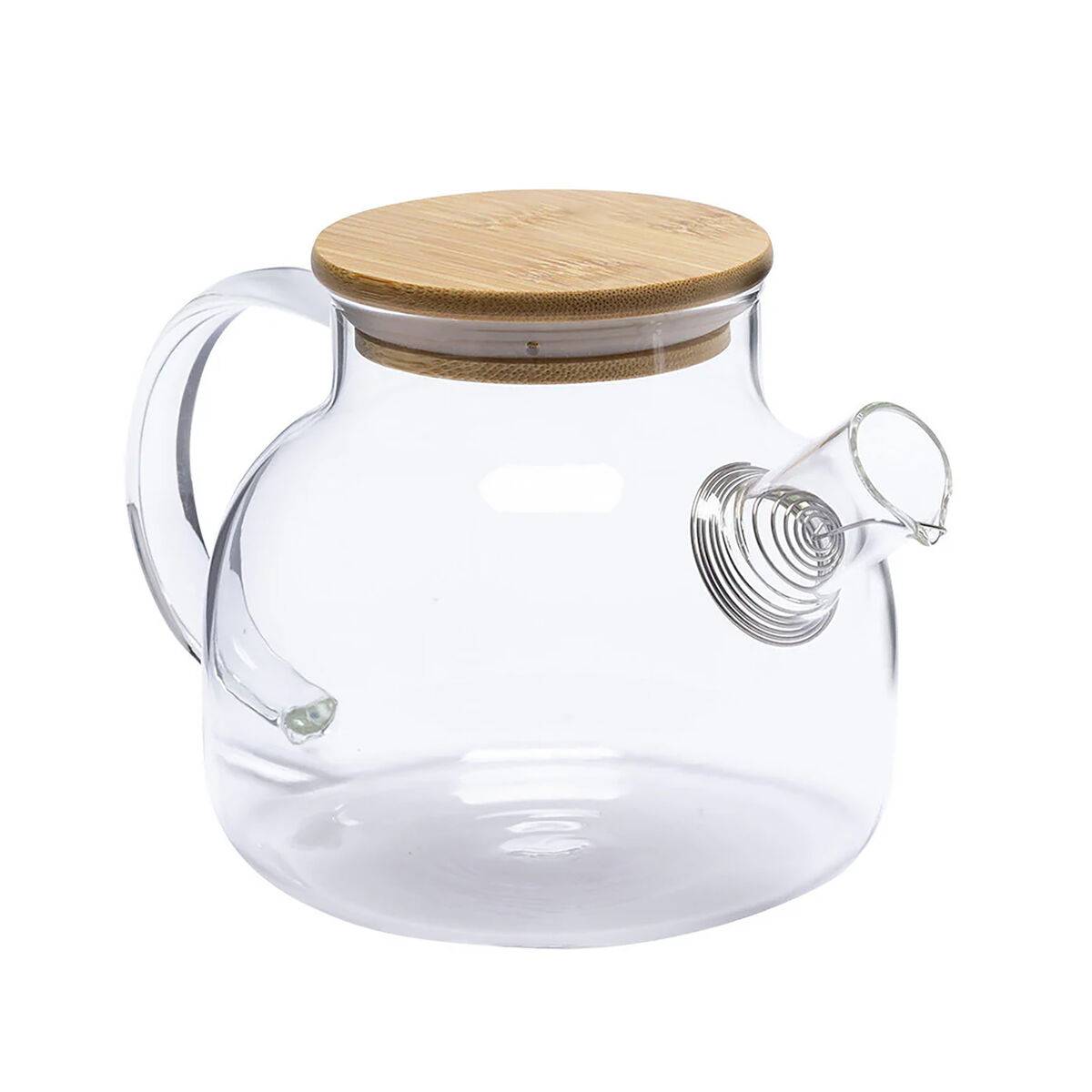 Tetera La Mediterránea Marrón Transparente Bambú Vidrio de Borosilicato 1 L (12 Unidades)