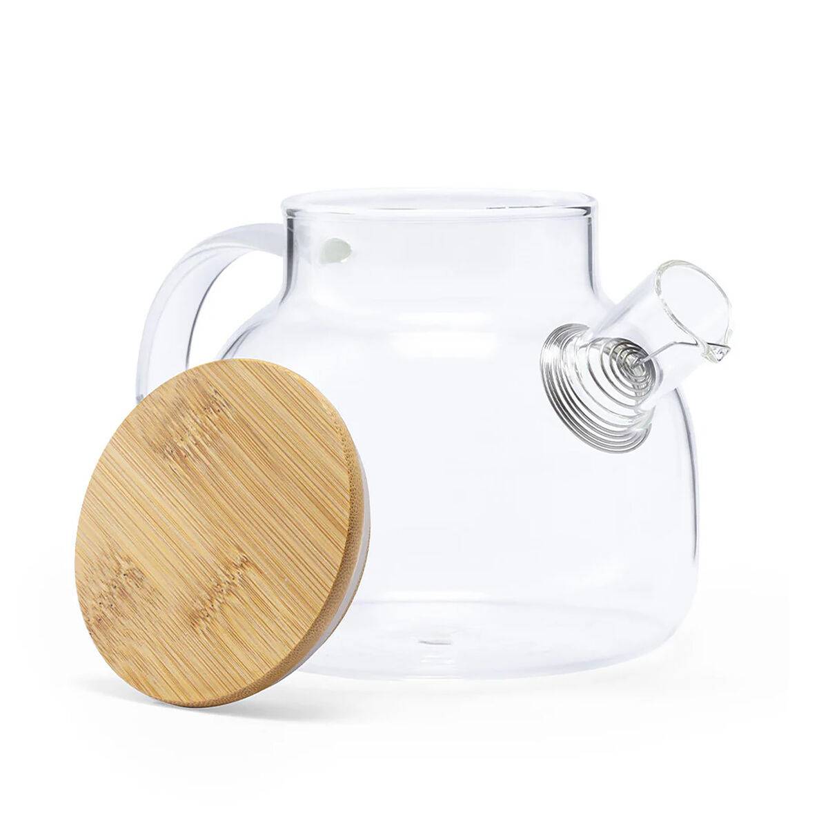Tetera La Mediterránea Marrón Transparente Bambú Vidrio de Borosilicato 1 L (12 Unidades)