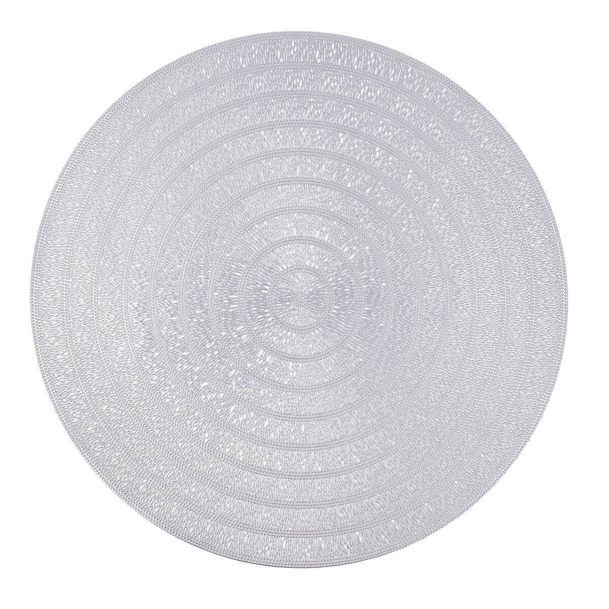 Salvamantel Quid Habitat Plateado Plástico Ø 38 cm (12 Unidades)