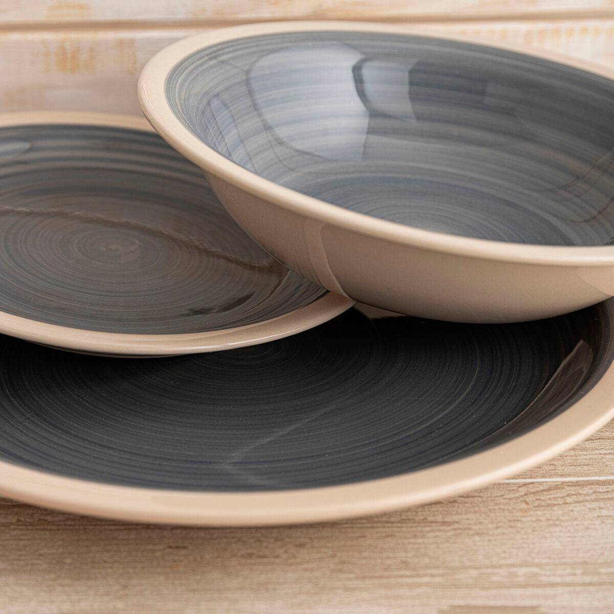 Plato Hondo Quid Baltic Beige Cerámica Ø 21,5 cm (12 Unidades)