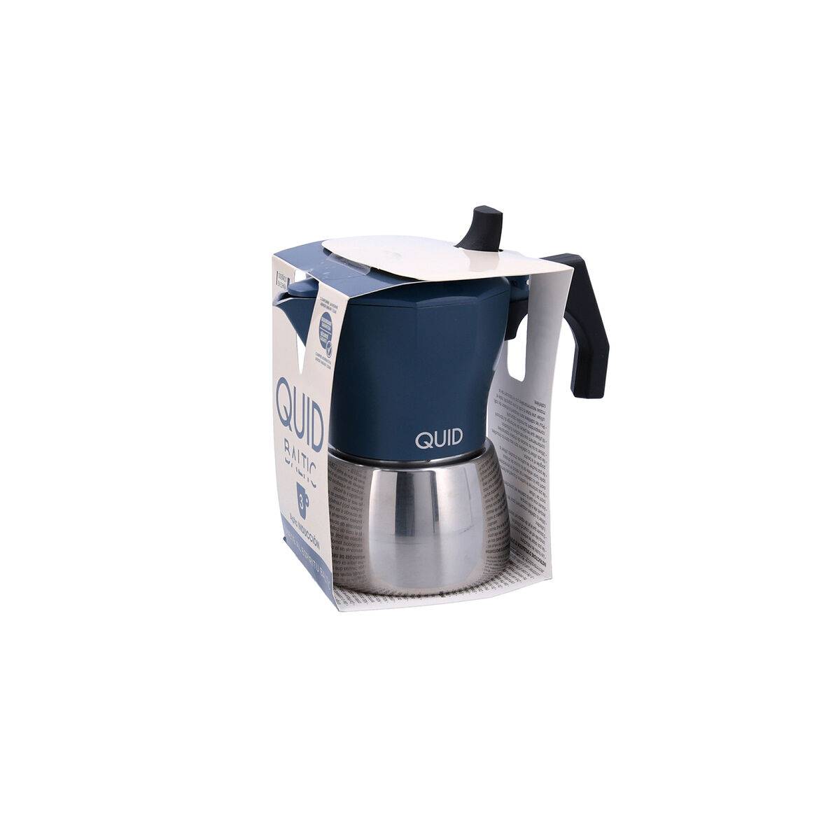 Cafetera Italiana Quid Baltic Blanco Metal 3 Tazas (6 Unidades)