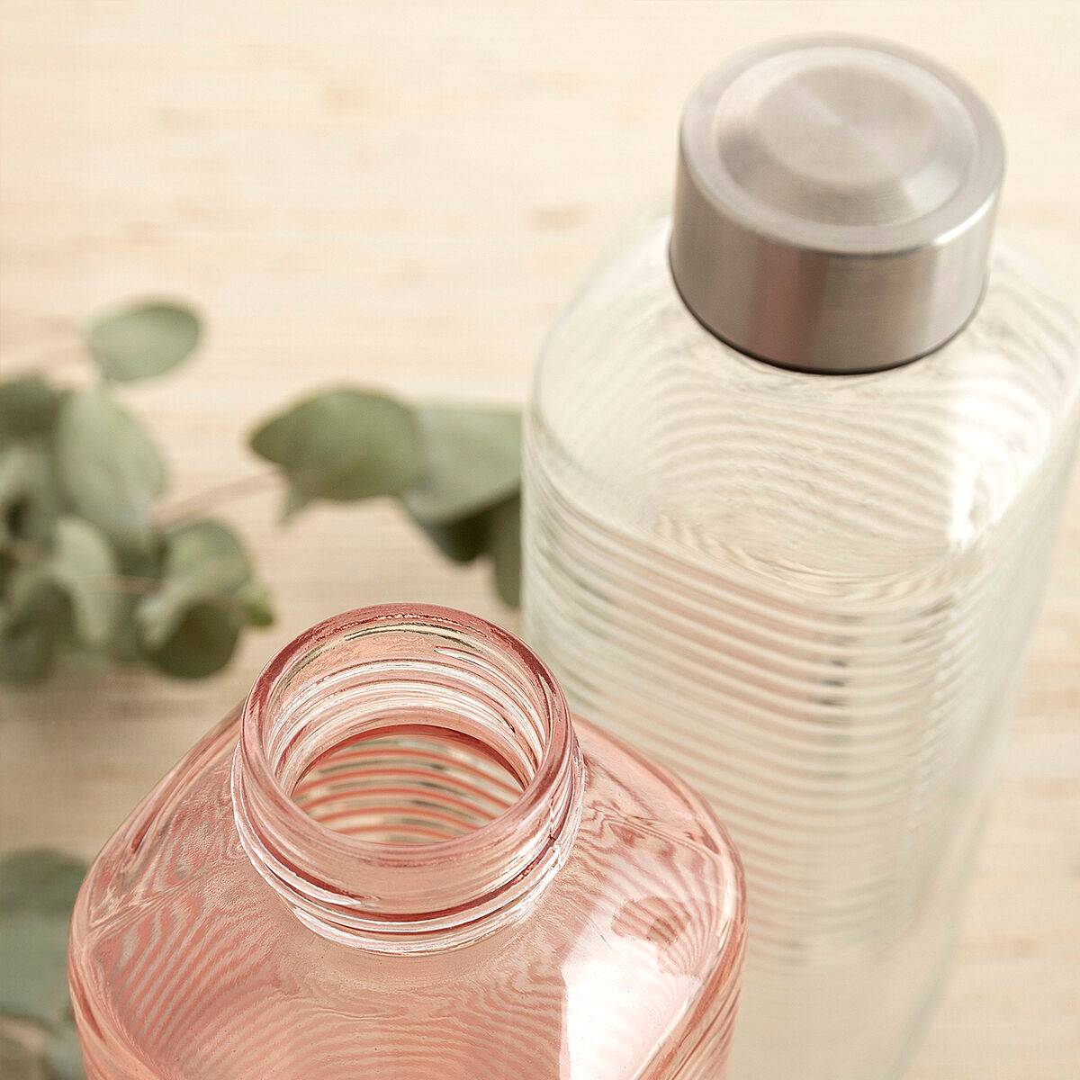 Botella de Agua Quid Velvet Rosa Vidrio 1 L (12 Unidades)