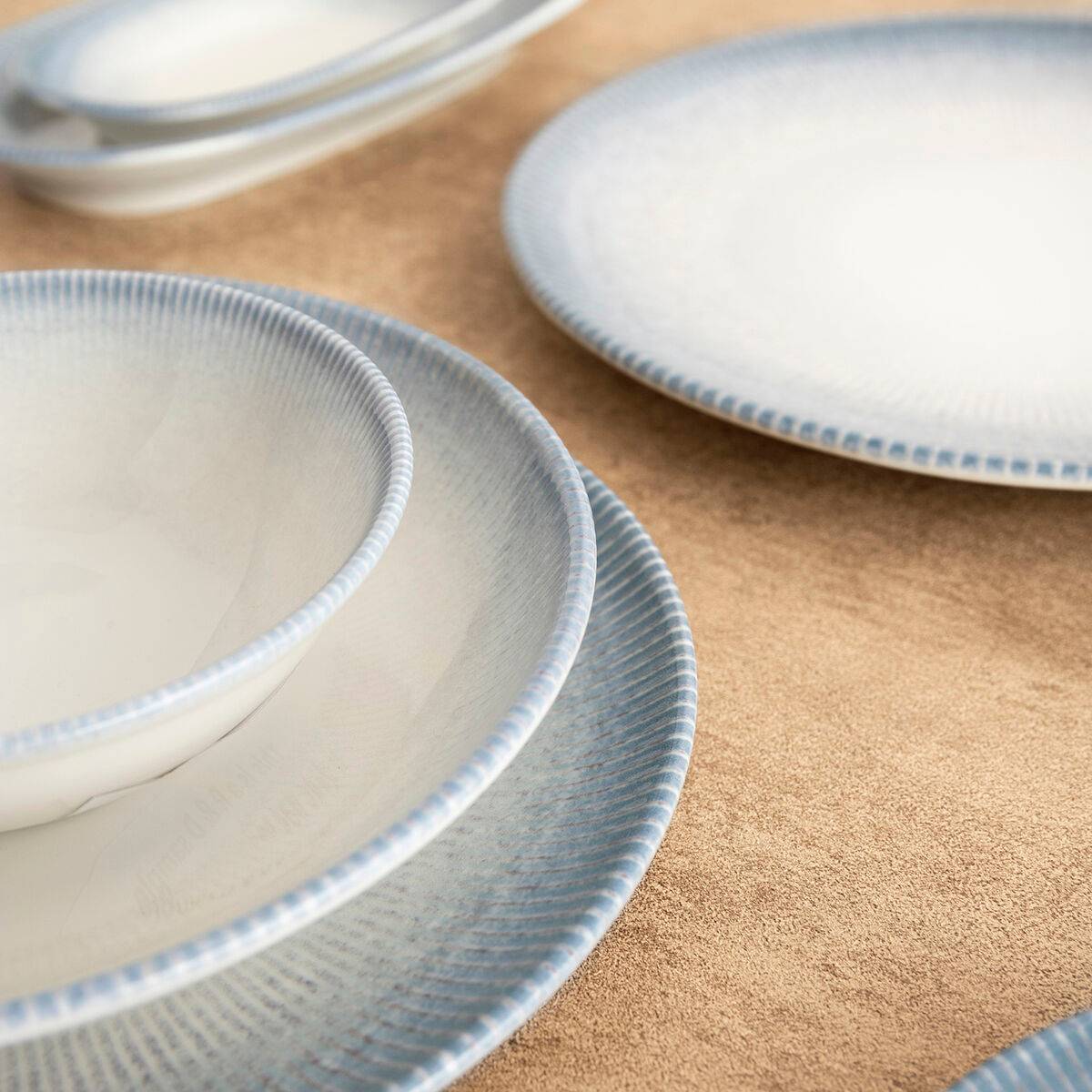 Plato de Postre Bidasoa Lea Hydrozero Blanco Cerámica Ø 21 cm (6 Unidades)