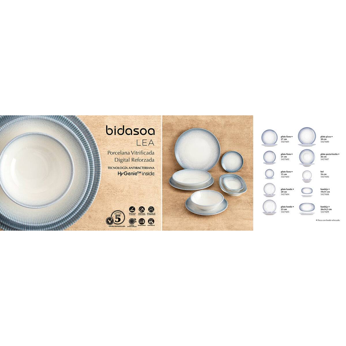 Plato Bidasoa Lea Hydrozero Blanco Cerámica Ø 15 cm Pan (6 Unidades)