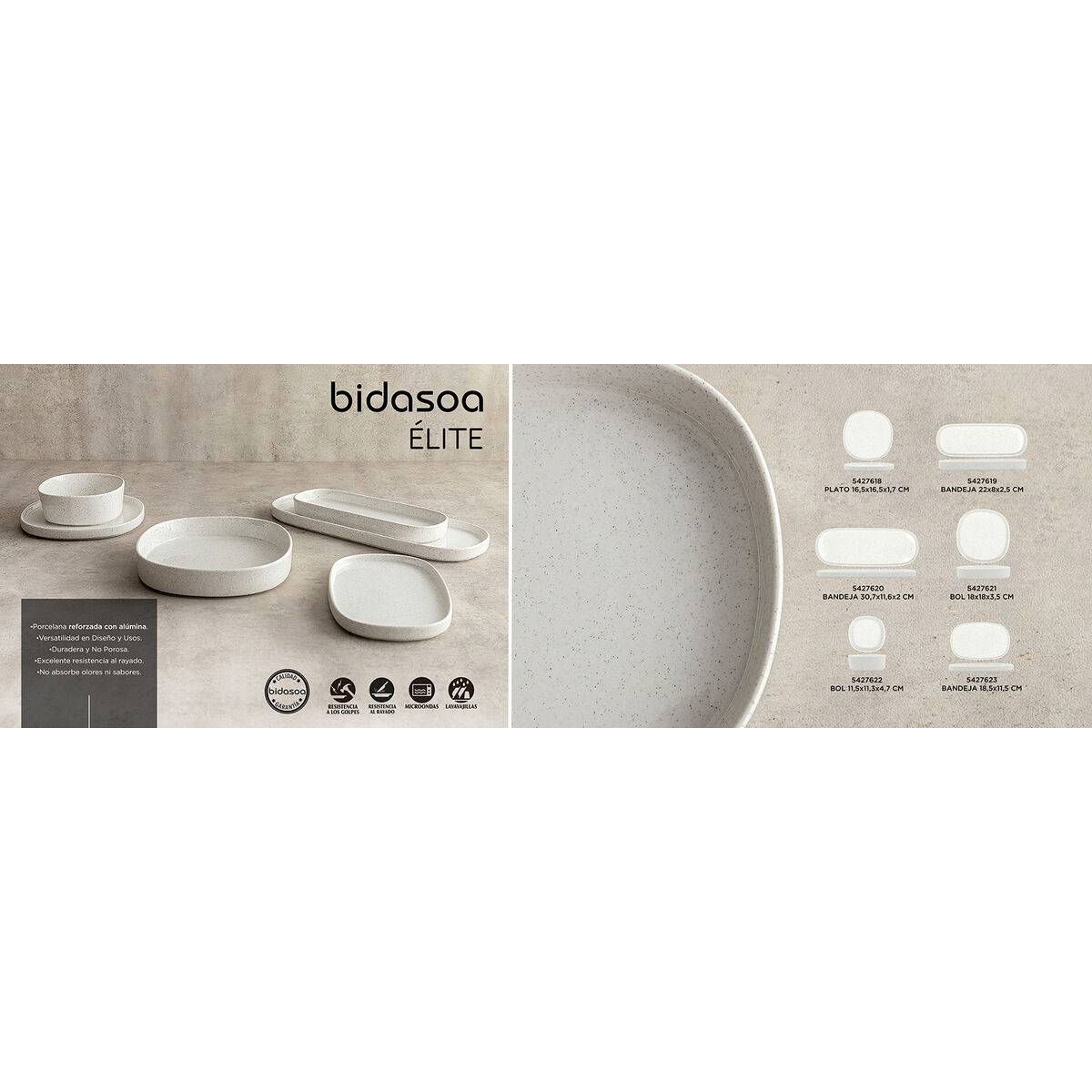 Bandeja de Aperitivos Bidasoa Elite Blanco 18,5 x 11,5 cm (8 Unidades)