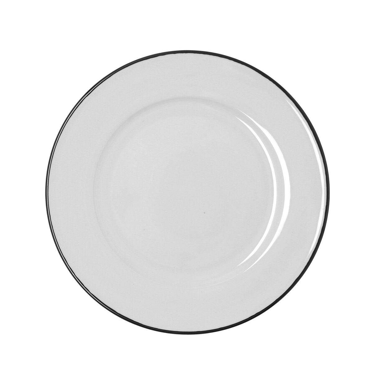 Plato Llano Bidasoa Glacial Filo Blanco Cerámica Ø 25 cm (24 Unidades)
