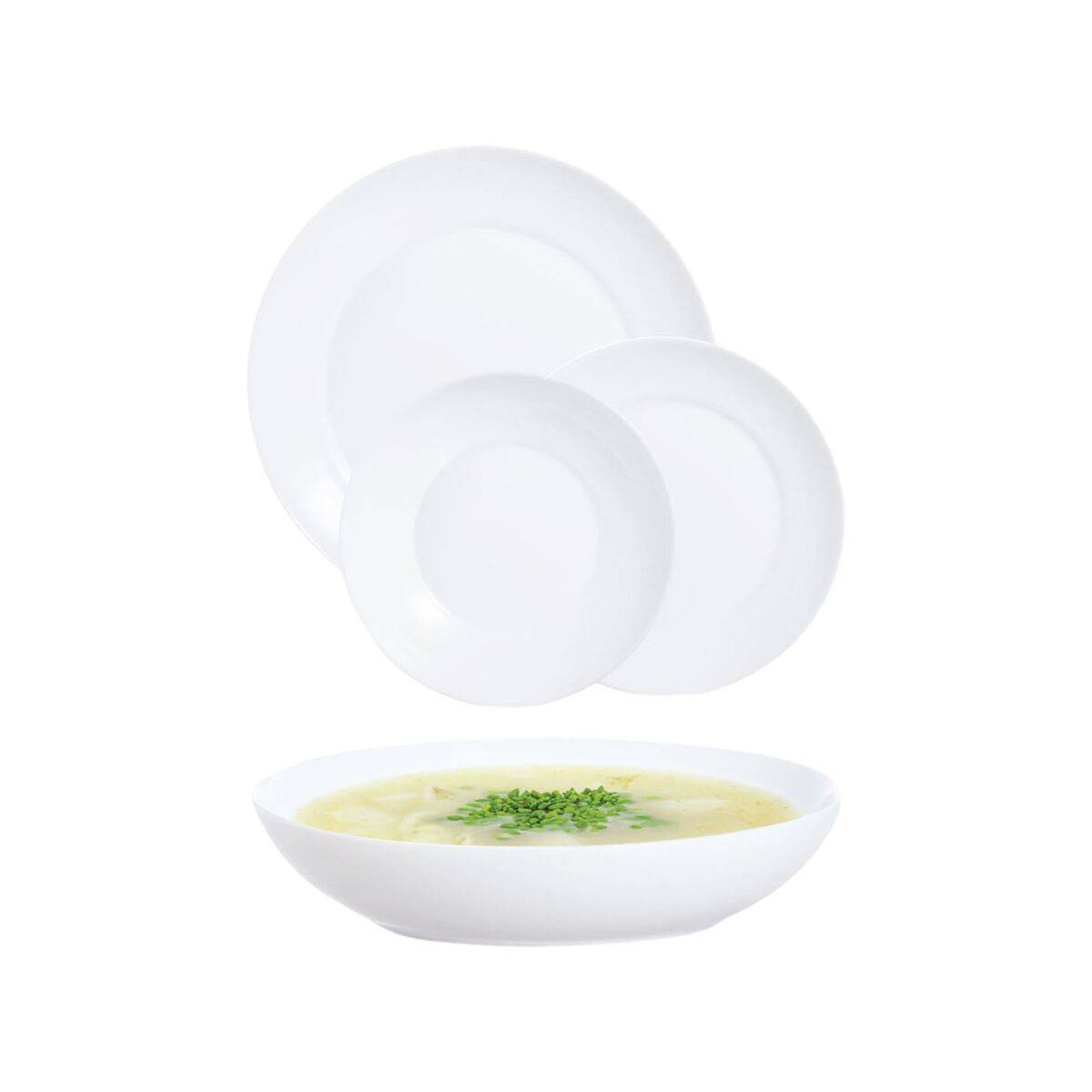 Vajilla Luminarc Apy Blanco Vidrio 18 Piezas