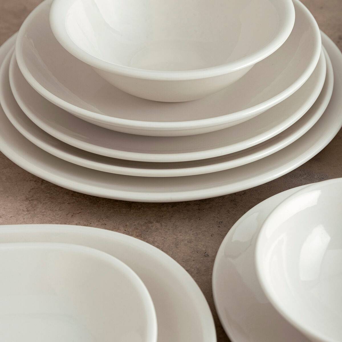 Plato Llano Bidasoa Harmony Hydrozero Blanco Cerámica Ø 21 cm (6 Unidades)