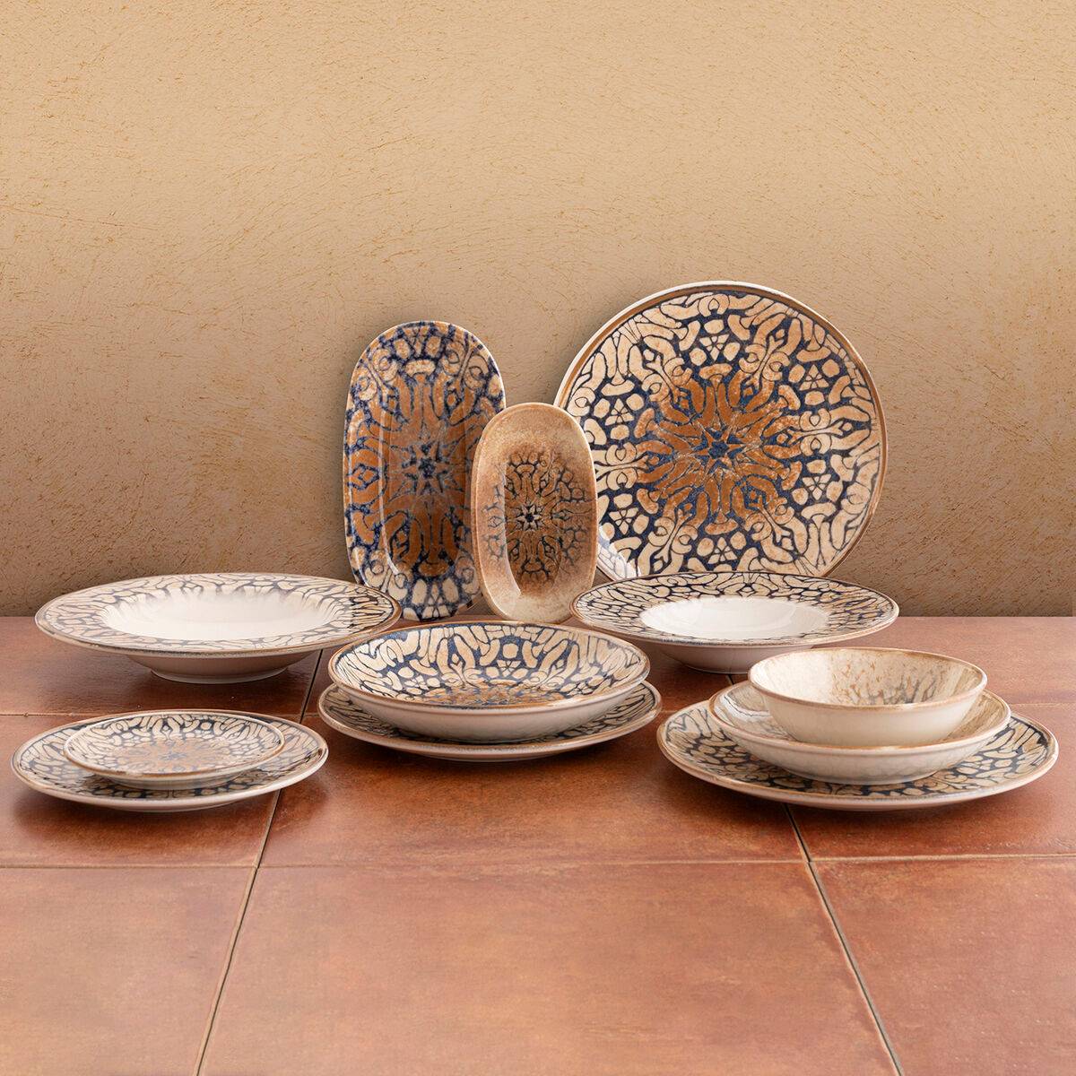 Plato para Pasta Bidasoa Deneb Hydrozero Marrón Cerámica Ø 30 cm (6 Unidades)