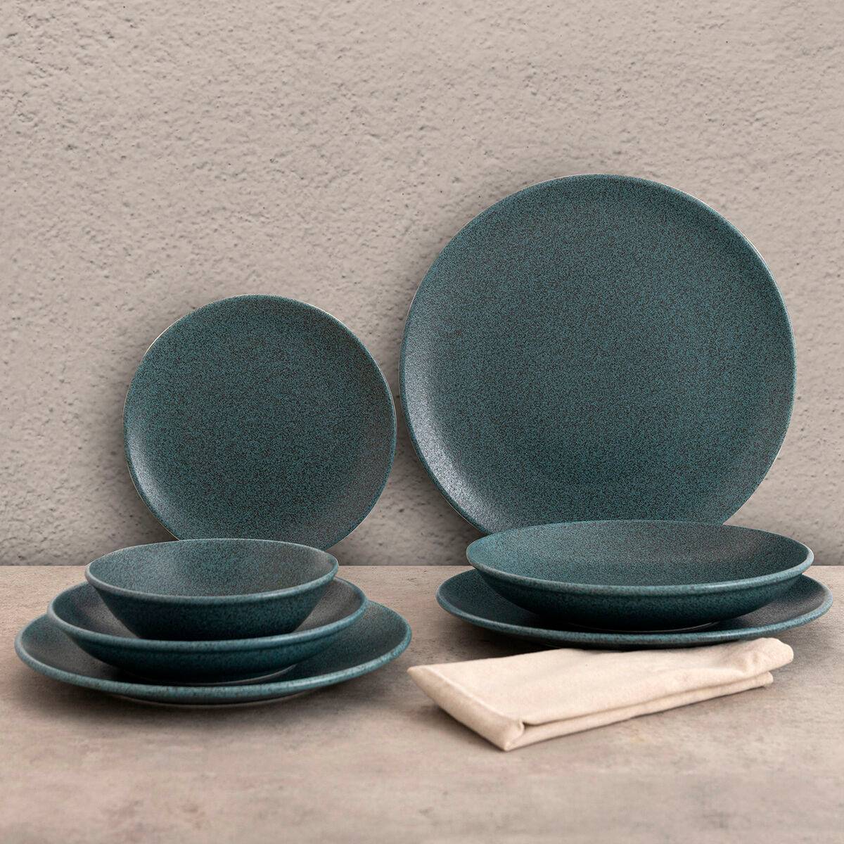 Plato de Postre Bidasoa Element Hydrozero Azul Cerámica Ø 21 cm (6 Unidades)